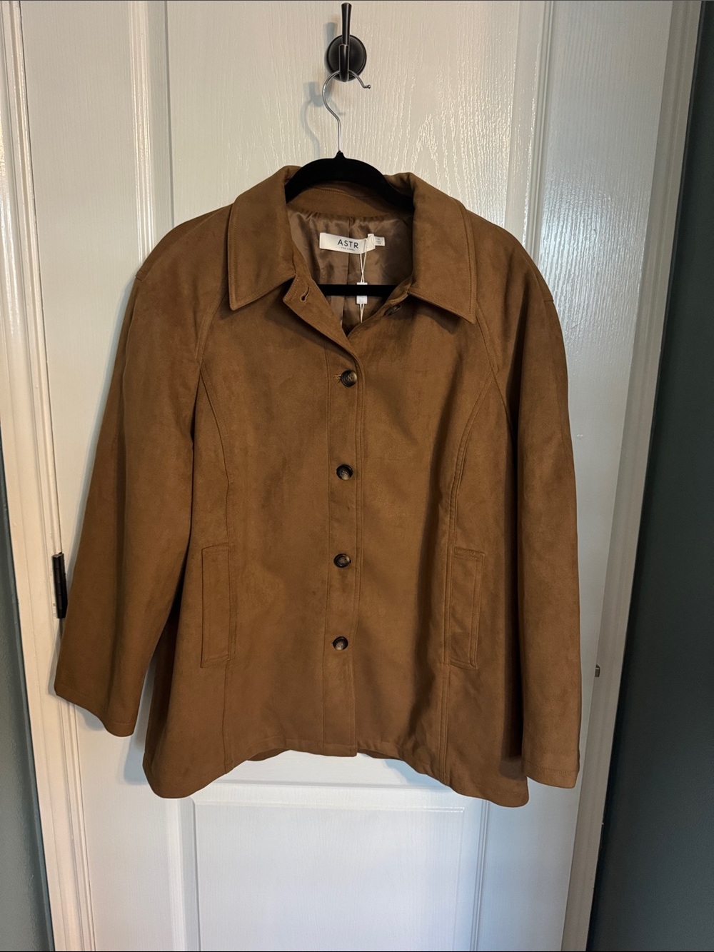 ASTR Camel faux suede oversized jacket